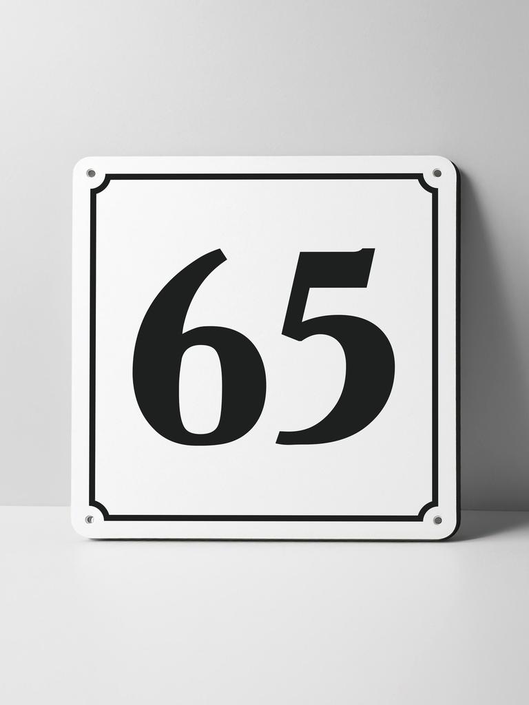Metal Sign Black House Number On White Background Outdoor Wall Art Decor