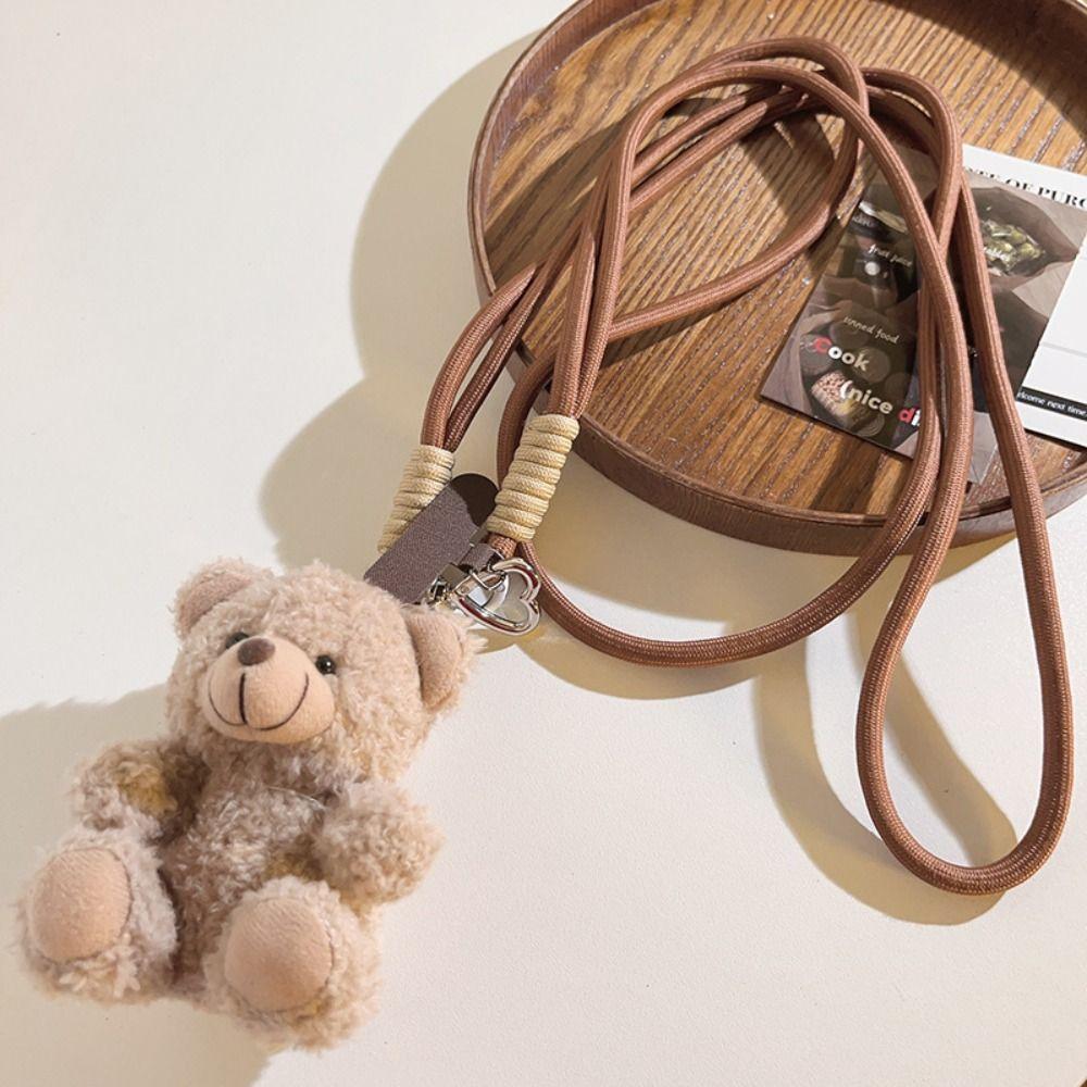Plastik Bär Plüschpuppe Schlüsselanhänger Umhängeband für Handy Handyzubehör