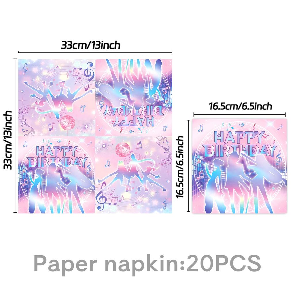 Pink and Purple Theme Children's Birthday Party Tableware Set  Cups and Plates Paper Tablecloth Baby Shower Party Supplies
