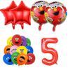 Sesame Cartoon Street Birthday Party Decoration Elmo Birthday Balloon Tablecloth Cup Plate Gift Bag Baby Shower Kid Party Favors