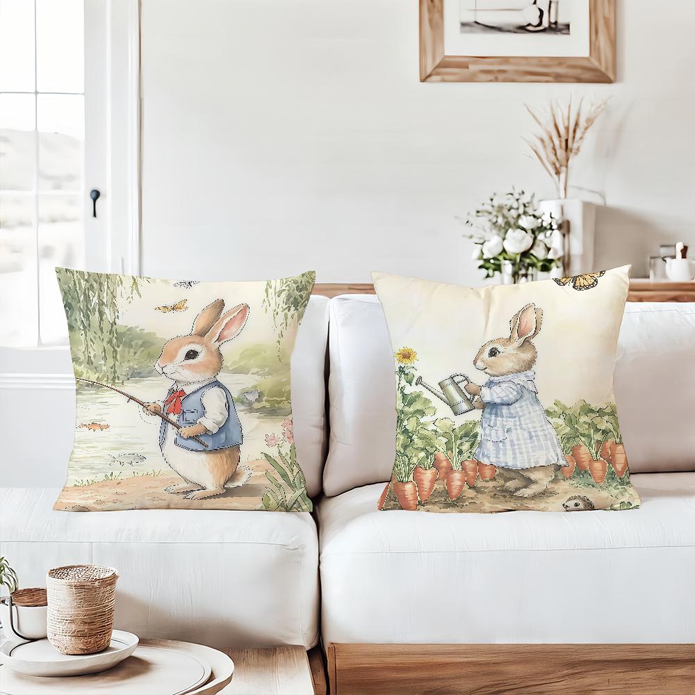 Cartoon Cute R-Rabbit Pillow Case Office Cushions Suitable For Sofa Car Bedroom Decorative Cushion Cover