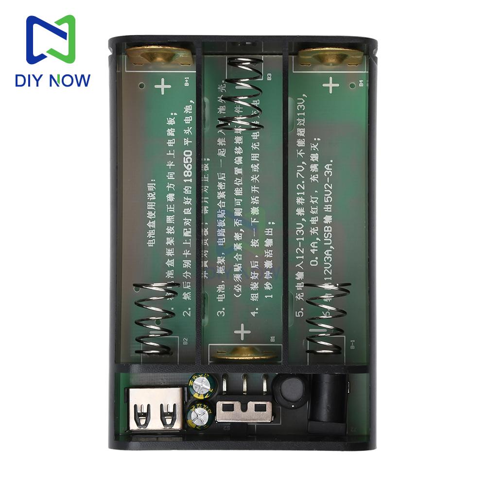 3 18650 Power Bank Battery Box Solder-Free DIY kit DC5V 12V Dual Output Series Mobile Power Bank Housing With Switch DC5.5*2.1mm