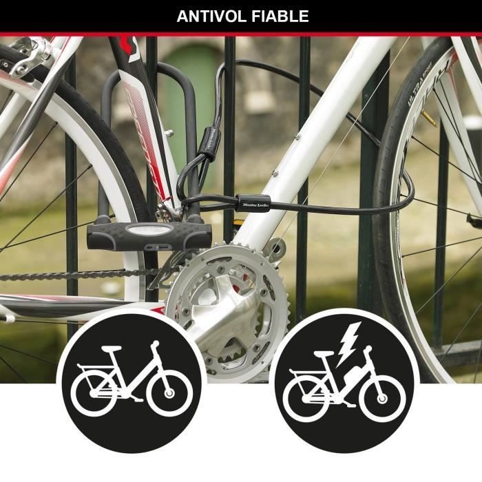 U-Lock with Cable - MASTER LOCK - XL Model - Sold Secure Gold, Police Approved