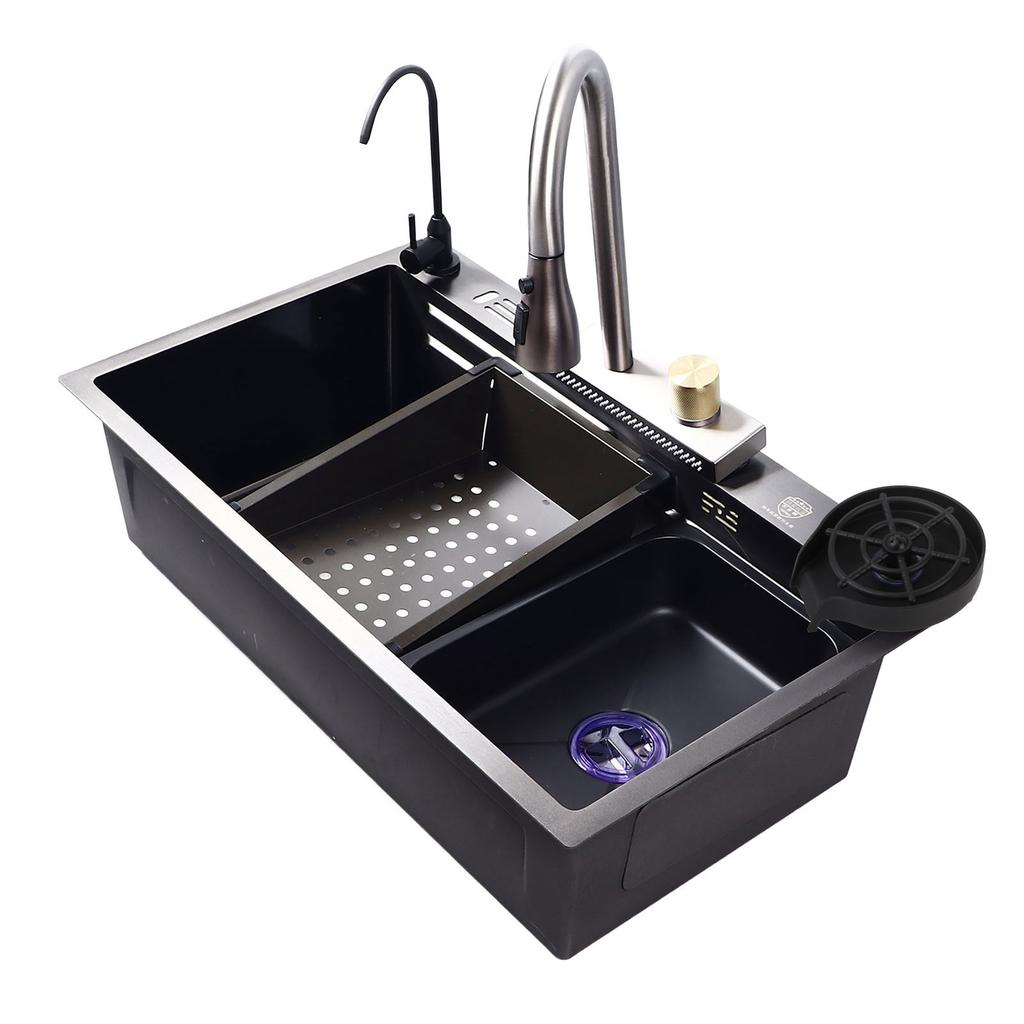 Nano Stal Nierdzewna Wodospad Zlewozmywak Kuchenny Jednokomorowy Zlewozmywak Kuchenny Stanowisko Pracy z Baterią do