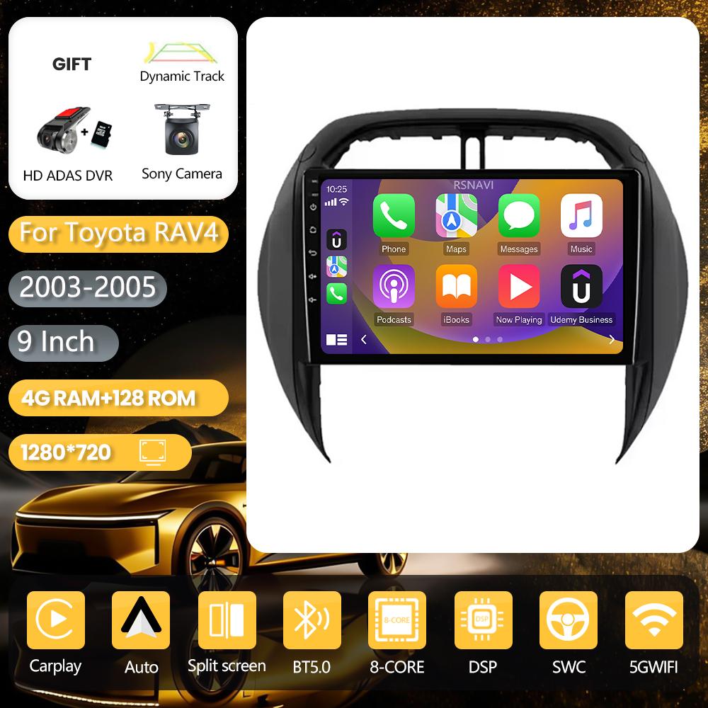 Android 16 Plug and Play Car Radio for Toyota RAV4 RAV 4 2003 - 2005, Carplay Screen, DAB+ Multimedia Player, 2K Car Radio, GPS