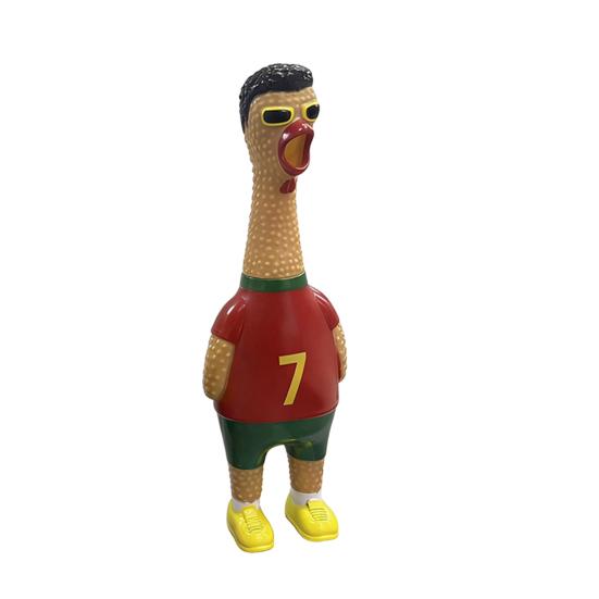 1/2Pcs Football Theme Screaming Chicken Toy Stress Relief Cartoon Football Star Chick Squeeze Toy M
