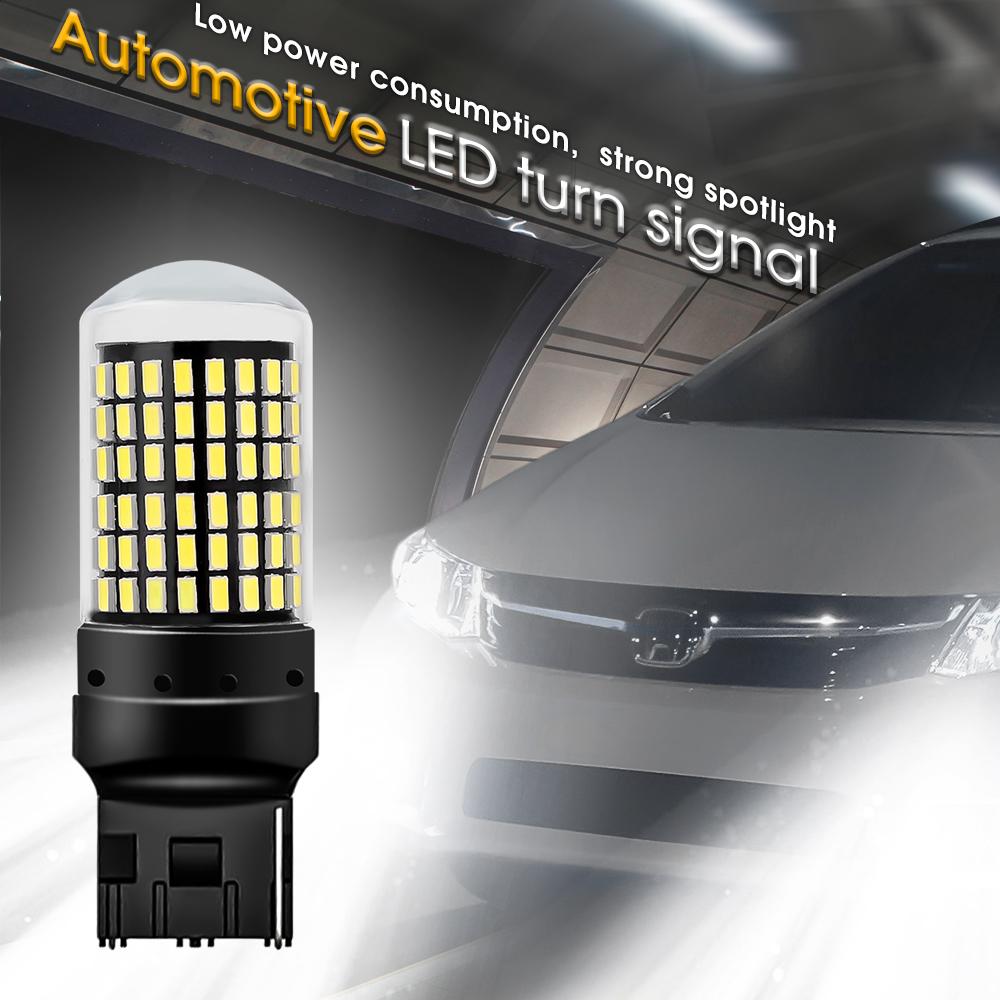Luz LED de Señal de Giro para Coche T20 7440 1157 1156 BA15S PY21W P21W Impermeable IP68 6000K Luces de Reversa Freno Lámpara Blanca Amarilla Roja