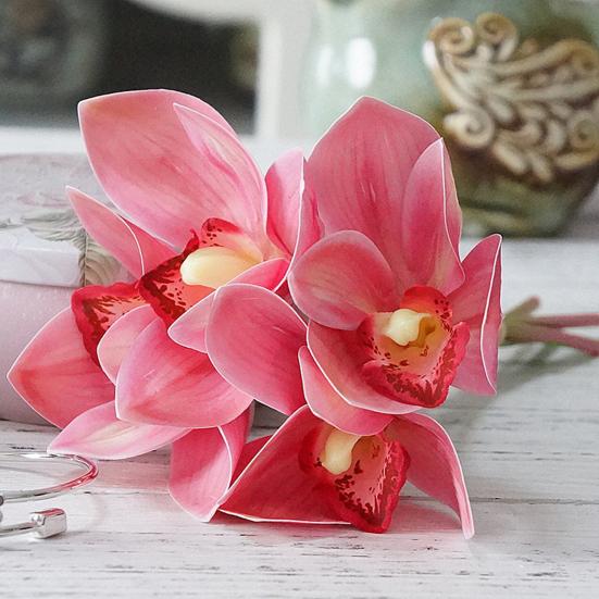 Artificial Flower Fine Workmanship Weather-resistant 4 Branches Real Touch Ultra Realistic Simulation