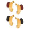 Hepburn-Style Retro C-Shaped Enamel Earrings - Titanium Steel, Fashionable Niche Design