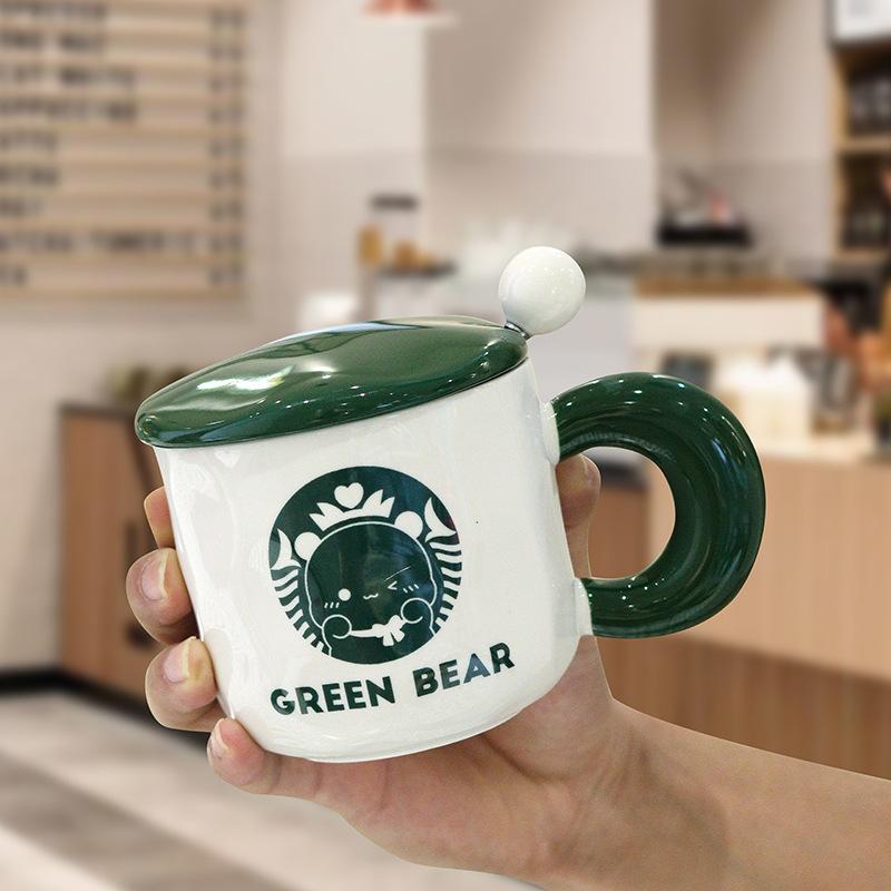 

Premium Creative Ceramic Starbuck Style Ceramic Cup Couple American Mug Dormitory Water Cup Household Coffee Cup Gift 401-500ml