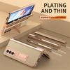 Fully Protected Electroplated PC Leather Bracket Hinge Phone Case For Samsung Galaxy Z Fold 5 4 3 2 Screen Protector With S Pen
