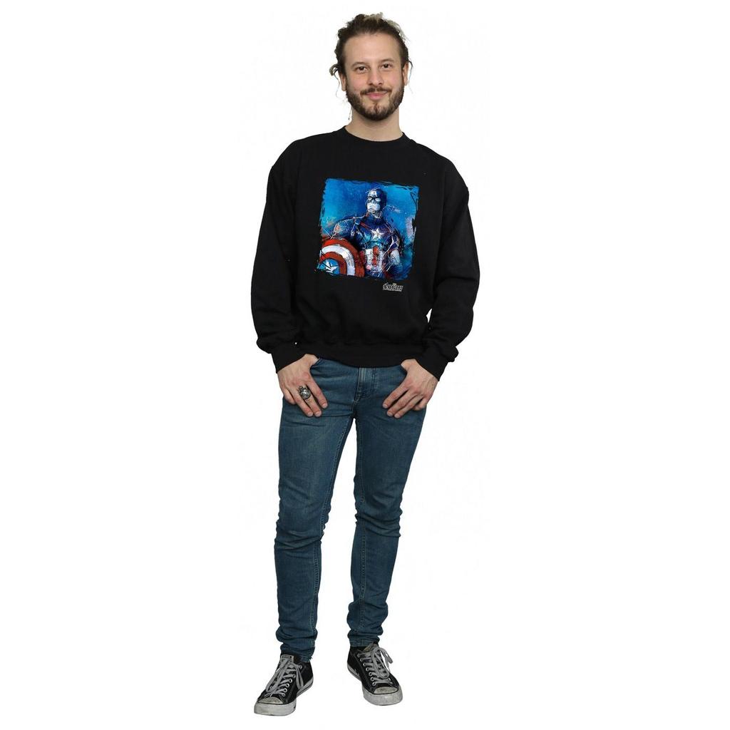 Marvel Mens Captain America Art Sweatshirt