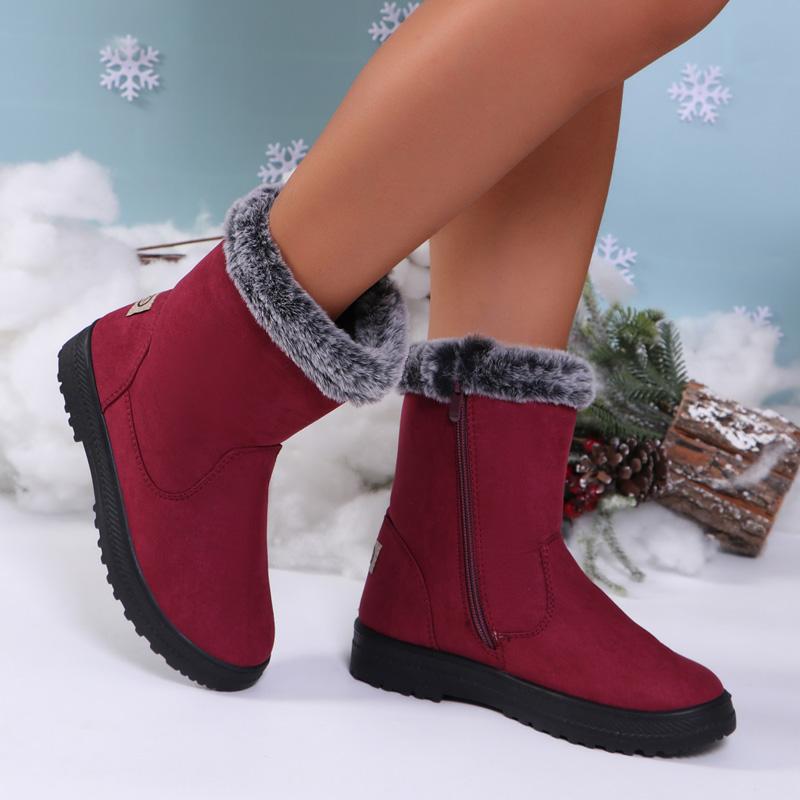 

Женские ботинки Снежные повседневные ботинки Женские водонепроницаемые Женская обувь Обувь на молнии для женщин Плюшевые плоские Зимние женские ботильоны Botas Mujer 36