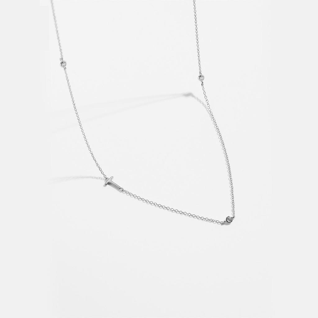 S925 Sterling Silver Initial Necklace for Women - Elegant Polished Clavicle Chain, Fashionable Jewelry, In Stock