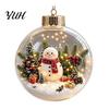 Winter Festival Decor Glowing Christmas Story Ornament, Mini Holiday Scene In Ball Hanging Decoration, Lighted Baubles Light Up Acrylic Clear Pendant