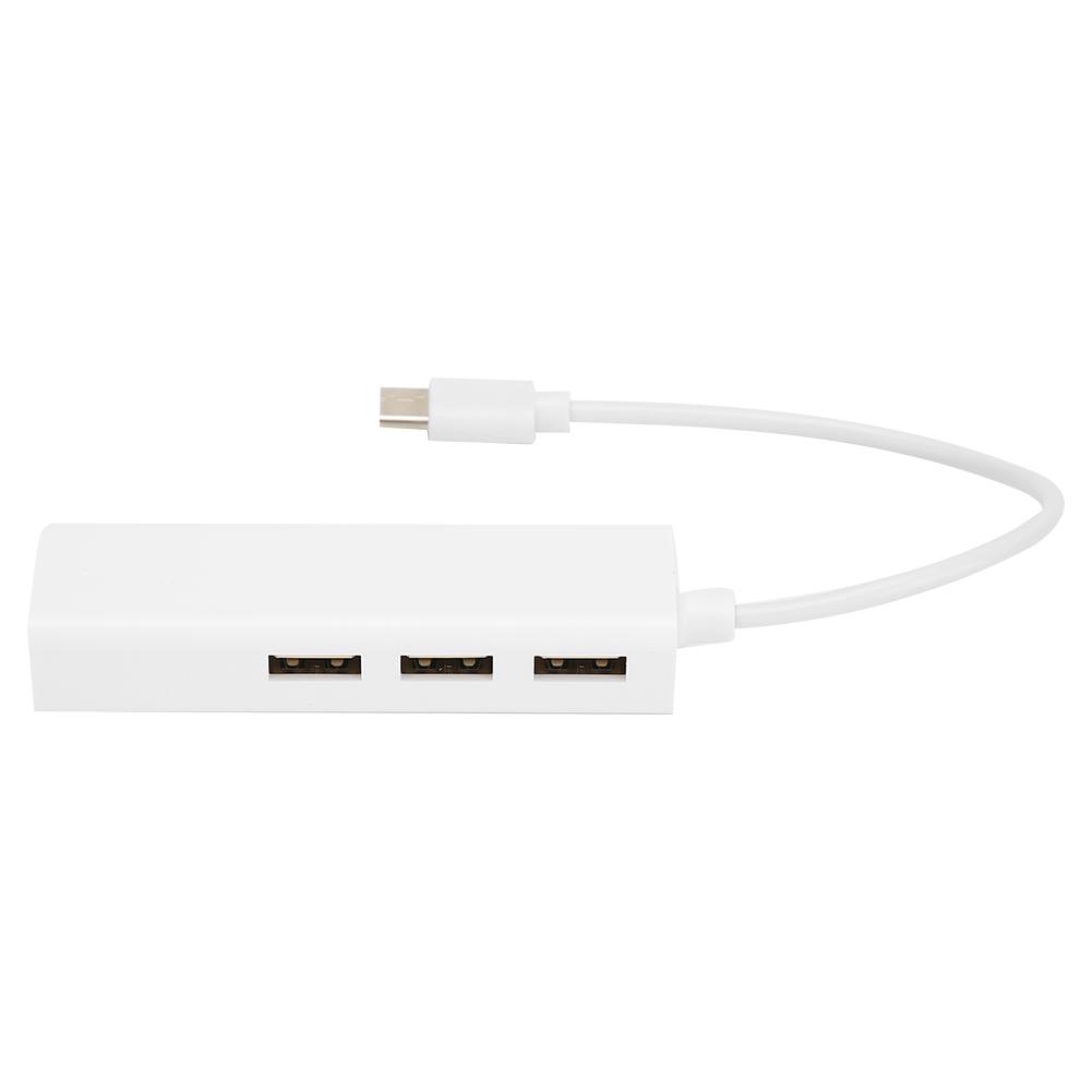3-Port Hub USB2.0 RJ45 Lan Netzwerkkarte USB3.1 Typ-C zu Ethernet Adapter für OS X   Android