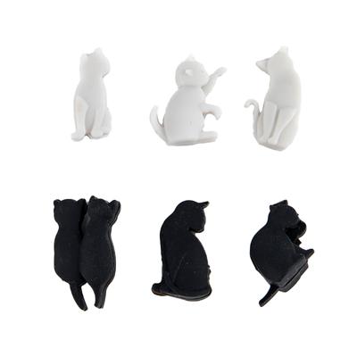 6PCS Silicone Cat Wine Glass Marker Cup Identification Ring Party Accessories