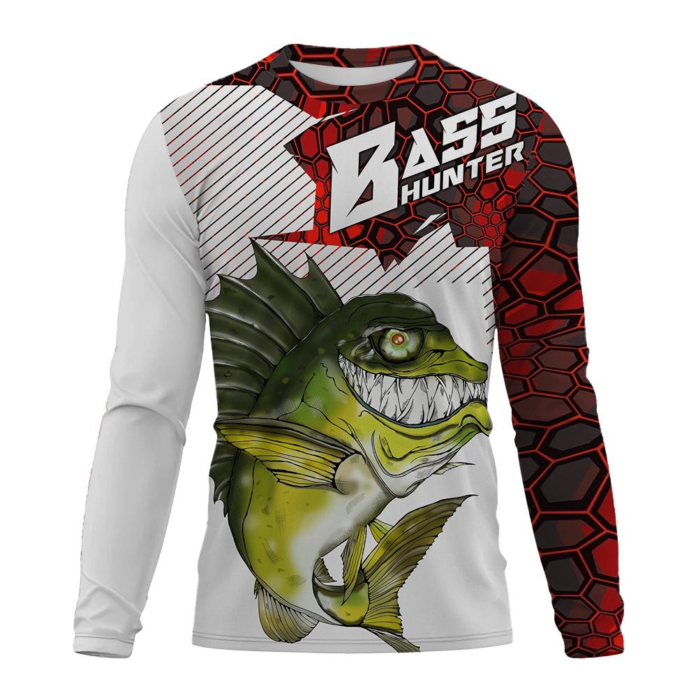 Outdoor Angeln T-Shirt Stil Lässig Digital Fisch 3D Druck T-Shirt Herren T-Shirt Kurz Frühling und Herbst O-Ausschnitt T-Shirt