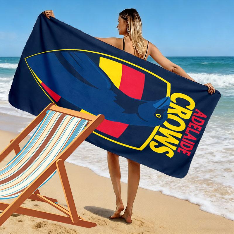 Magpies Legacy Print Beach Towel, Large Soft Quick Dry Towel for Beach Camping Swimming