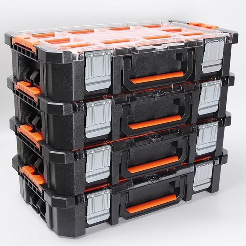 Stacked Toolbox Parts Screw Tools Storage Case Multi-grid Hardware Electronic Components Storage Box Portable Tools Organizer