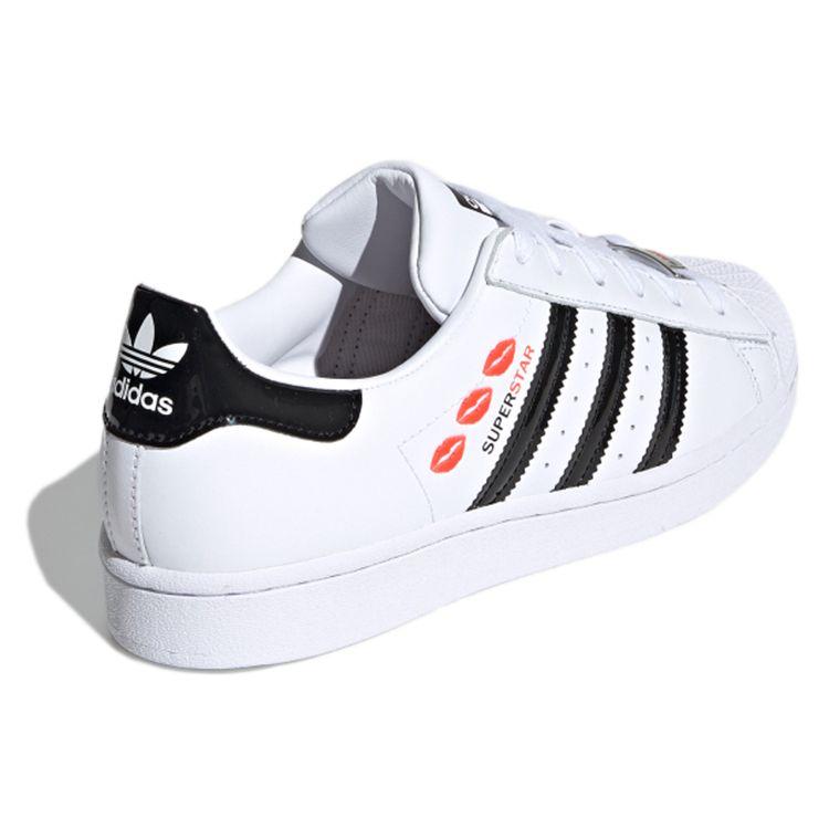 Adidas Originals Superstar Synthetisches Leder Langlebige Low-Top Skate Schuhe Damen Sneaker Weiß FY0258