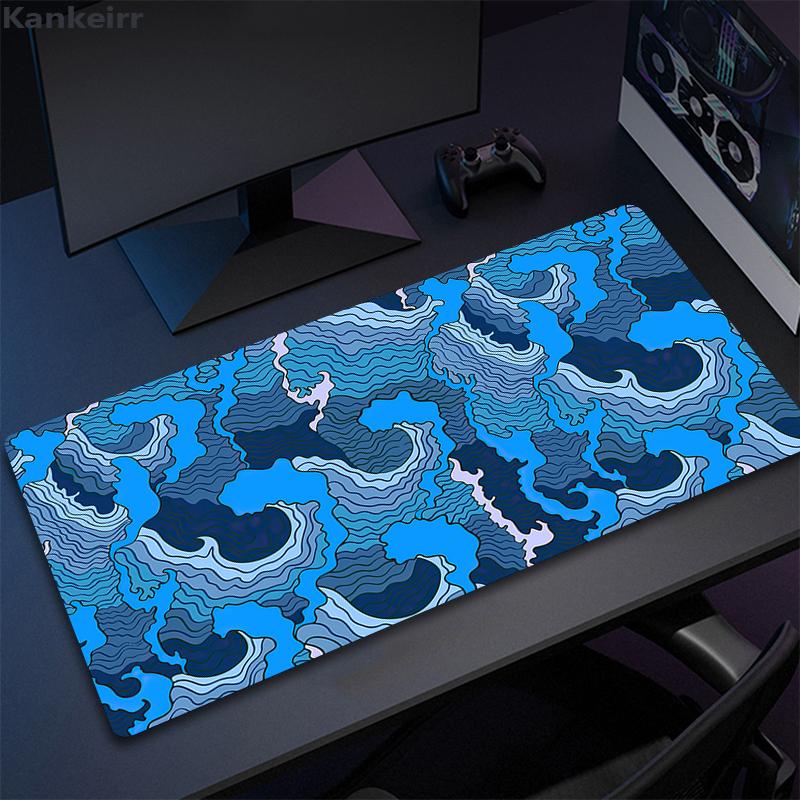 

Large Mouse Pad Gamer Mousepad Gaming Keyboard Mat Green Waves Deskmat Design Wave HD Desk Pad Office Company Mouse Mat for Gift 600x300x2mm