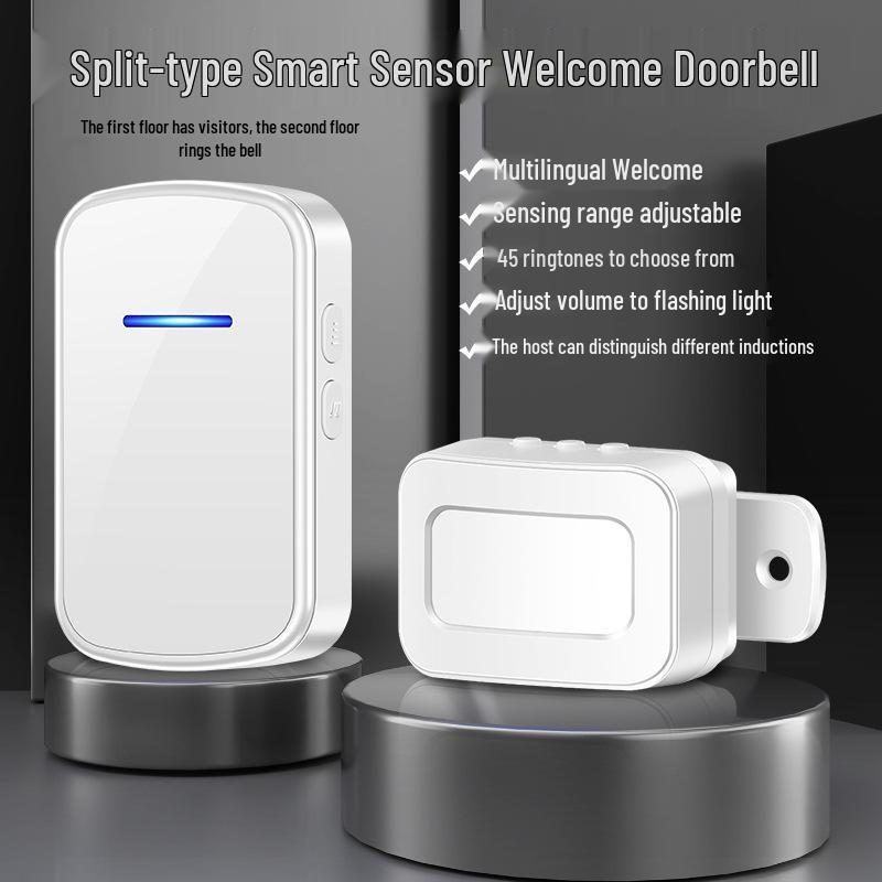 Infrared Motion Sensor Split Doorbell - Wireless Chime and Anti-Theft Security