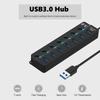 Powered USB 3.0 Hub USB Data Hub Splitter with Individual Switches for Laptop PC