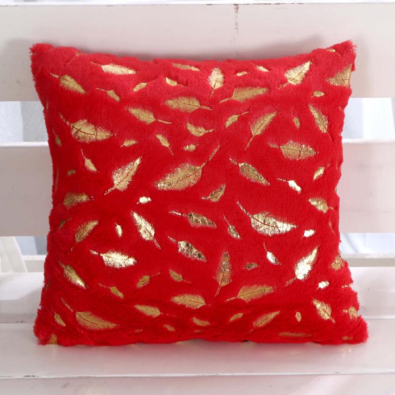 43X43Cm Cushion Cover Short Plush Gold Plated Throw Pillow Embedded Decoration Cushion Home Pillow Cover Coreless Single Pillow Cover