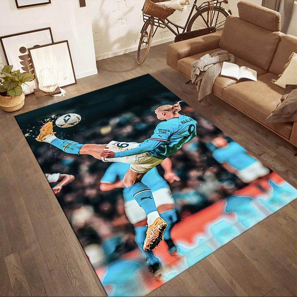 Haaland Fan Square rugs are a great choice for living rooms, bedrooms, home décor, and as gifts.
