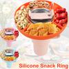 Snack Ring 4 Compartment Snack Container Safe Silicone Cups Snack Tray Reusable Cups Snack Platters Snack Ring for 40oz Cups