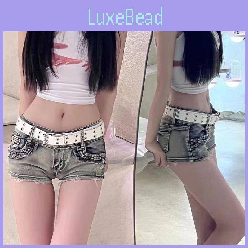 Stylish Women's Belt Korean Ins Dark Style Double Buckle Metal Chain Decor 2023