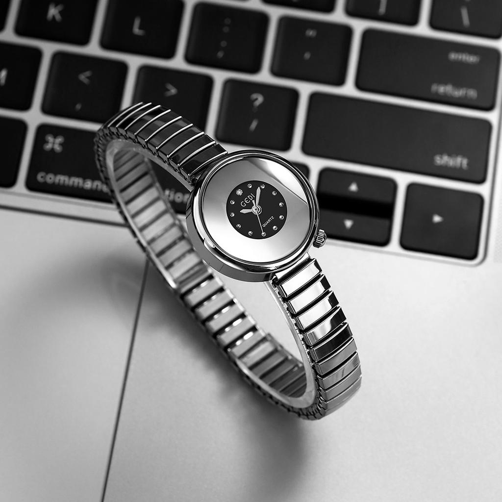 Sky Mirror Subdial, Elastic Band, Student Watch, Niche High-End, Exquisite And Versatile Women'S Quartz Watch