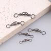 100Pcs Fishing Rolling Swivel Snap Drag Stainless Steel Fishhooks Barrel Swivel Fishing Line Connector Saltwater Freshwater