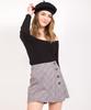 New In High-Waisted Check Wrap Skirt Pants