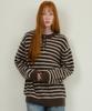 Wednesday Oasis For Woman W/Always Hairy Stripe Henley Neck Wool Knit Brown (Wc25-Kn55)
