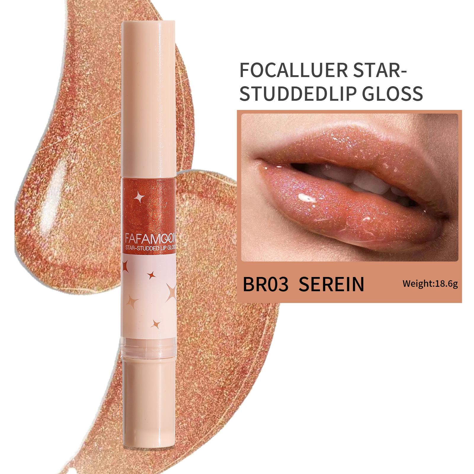 

FAFAMOON Перламутровый блеск для губ с вращающейся ручкой, легко наносится, мягкая кисточка, блеск для губ с блестками, Dudu Lip Pearlescent Lip Glaze Explosion 5ML