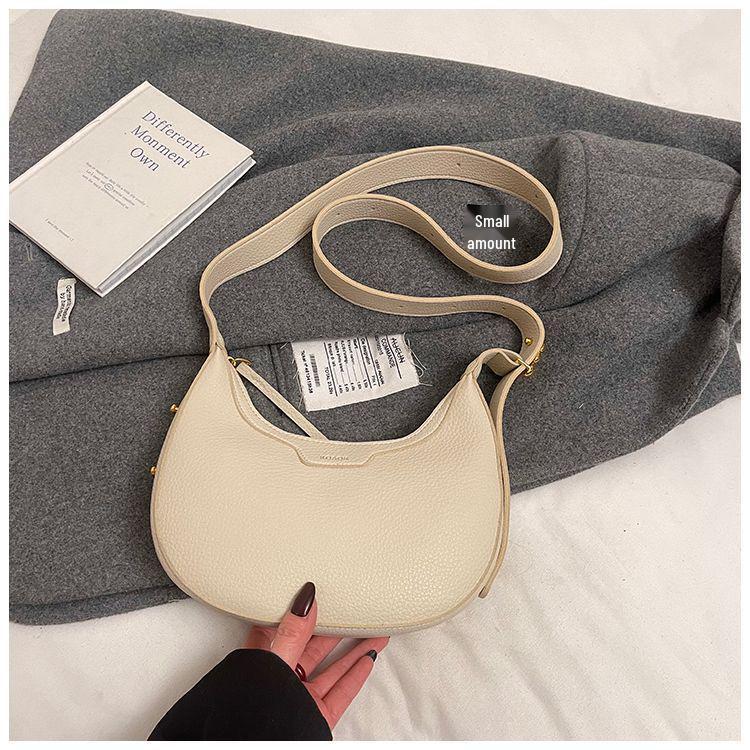 Korean Style Women's Versatile Half-Moon Crossbody Saddle Bag - 2025 Casual Fashion Crescent