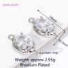 Luxury 18K Gold Plated/Rhodium with Zircon Round/Oval Charms Pendant Connector For Jewelry Making DIY Earrings Accessories