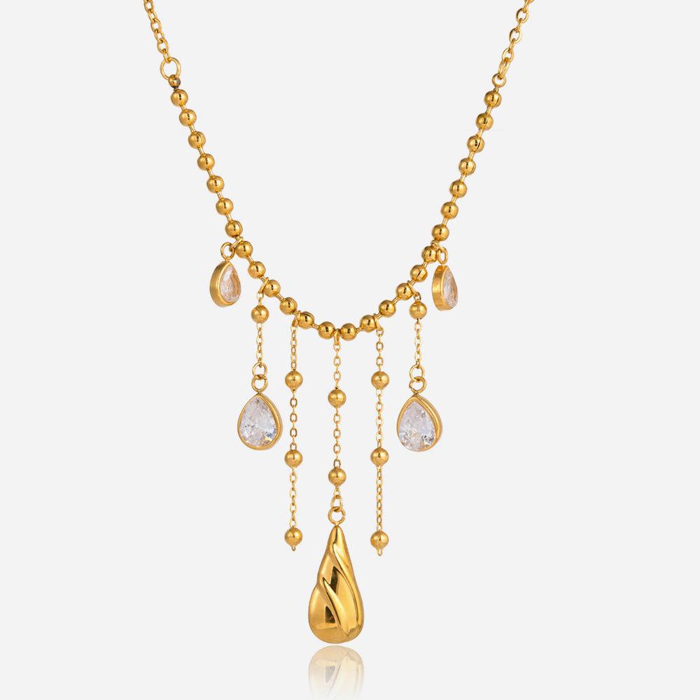 Classic Niche Feng Shui Drop Zircon Fringed Necklace Decorative Jewelry