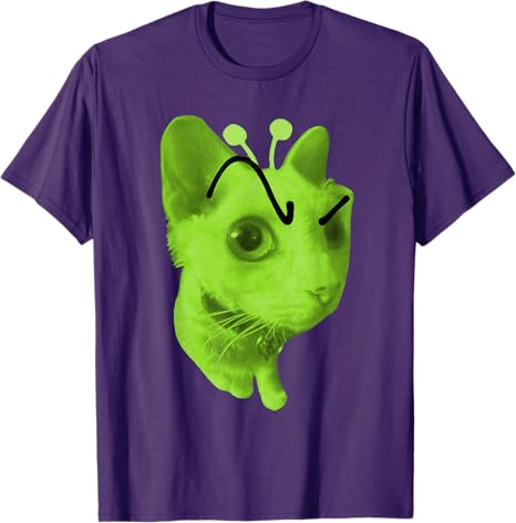 Chat Gnarp Chat Alien Rigolo Brainrot Chat Mignon OVNI Kitty T-shirt Esthétique Art Y2k Vêtements Cadeau Original T-shirt Graphique Étrangement Spécifique Haut