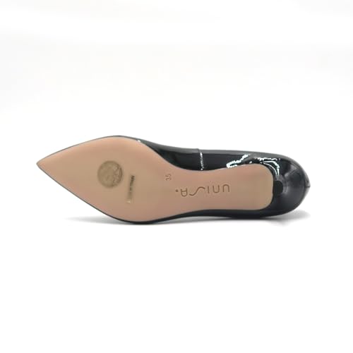 Unisa Women's JALED Kitten Heel Pointed Pumps, Black, Size 24.5cm, 2E