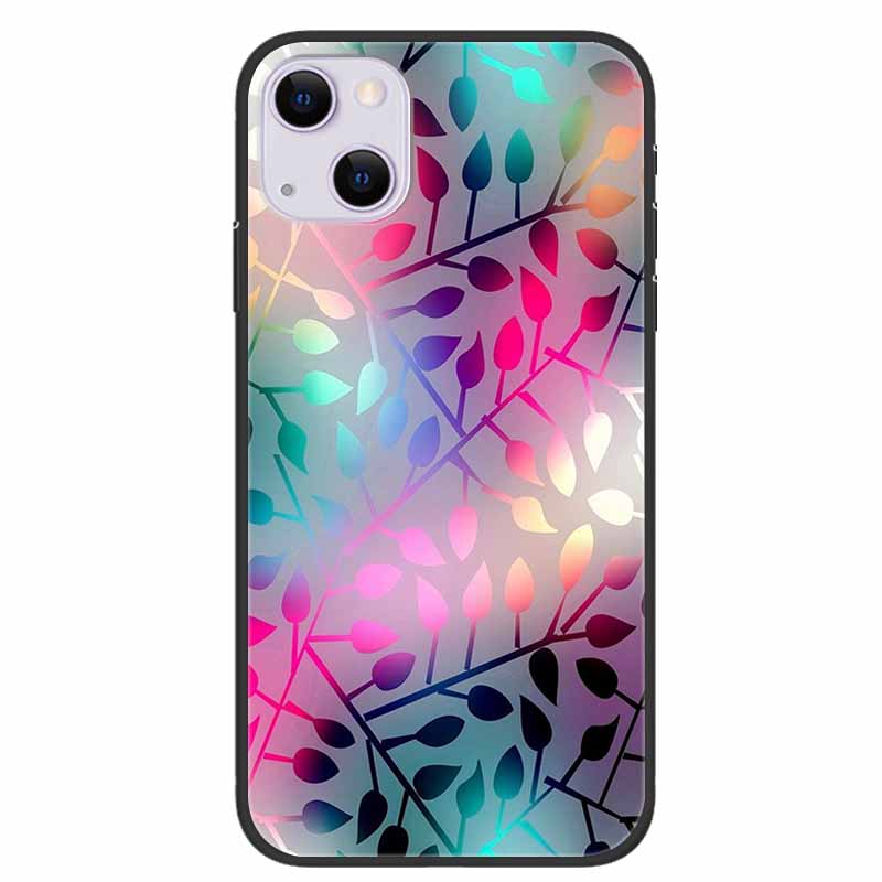 For iPhone 14/14 Plus Case Black Silicone Soft TPU Luxury Flower Animal Back Cover For iPhone 14/14 Plus New Shells for iPhone14