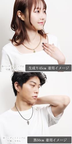 [Shinjuku Gin no Kura] Leather Choker Necklace, Braided Cowhide Cord, 3.0mm Wide, 40cm-60cm Long, Black, 50cm Long, 925 Sterling Silver, Simple