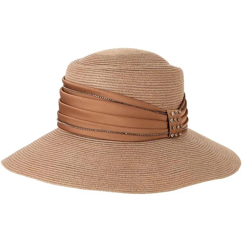 WTEMPO Chapeaux d'été légers et décontractés pour femmes, chapeaux de mode protégeant du soleil, chapeaux de plage d'extérieur anti-UV pour dames, chapeaux cool, chapeaux de soleil polyvalents avec nœud