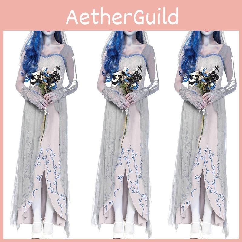 Damski Horror Halloween Zombie Panna Młoda Martwa Straszny Kostium Karnawałowy