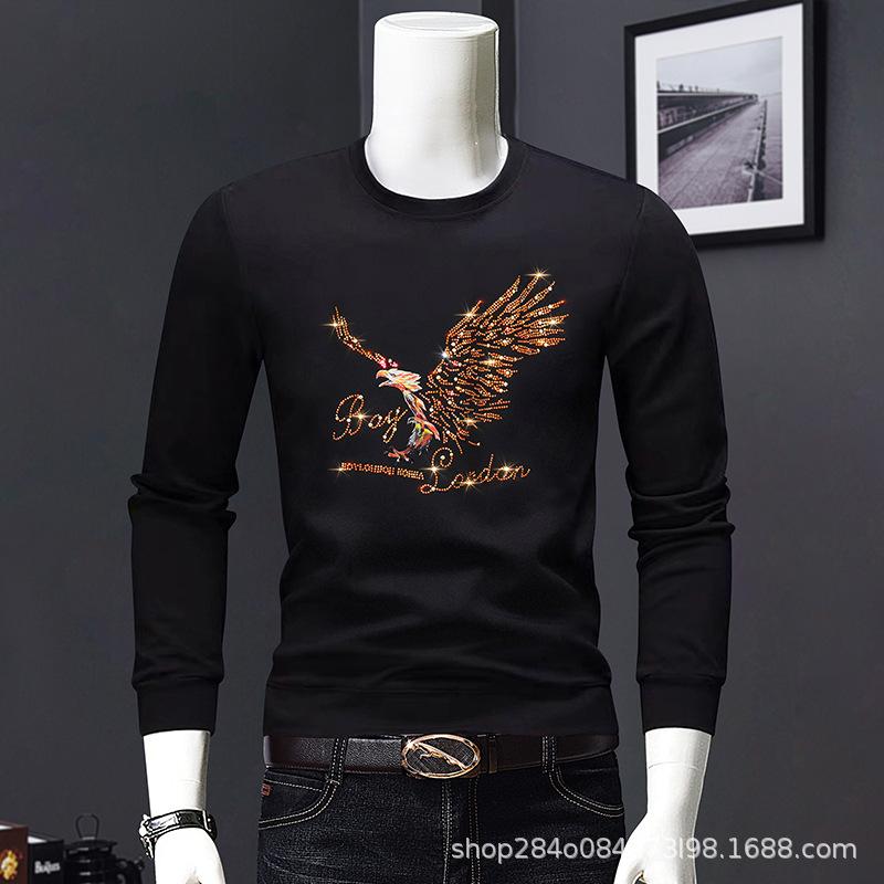 

Мужская футболка с длинными рукавами, повседневная рубашка с круглым вырезом, свитер XXXL чёрный