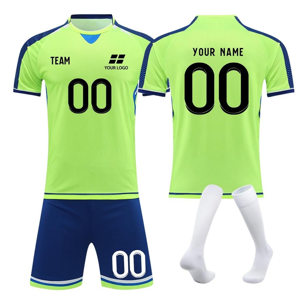 Custom Soccer Jersey Set Personalized Team Uniforms Quick Dry Sportswear for Men Women Youth Adults Kids Training Matches