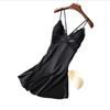 Pajamas Women's Spring and Autumn Sexy Ice Ribbon Chest Pad Pajama Two-piece Set Lace Satin Silk Suspender Pajama Summer Thin