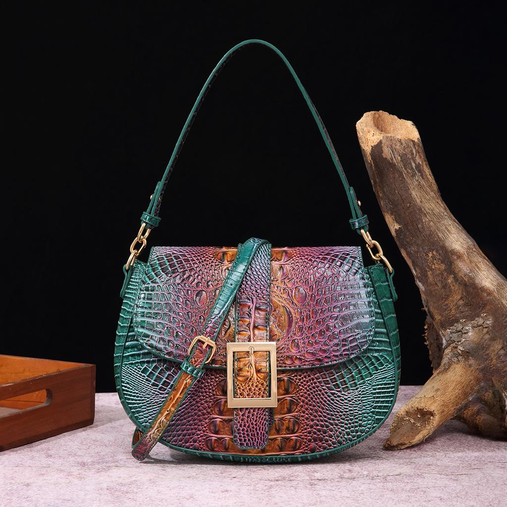 New Fashionable Alligator Pattern Shoulder Bag High-quality Retro Handbag All Match Women's Armpit Swagger Bags